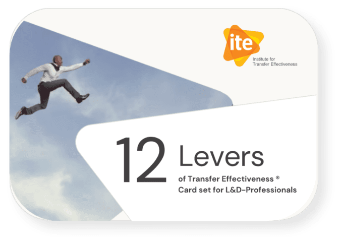 The 12 Levers of Transfer Effectiveness® card set for L&D professionals.